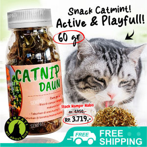 SEMPATI Daun Catnip Cat Nip Kucing 60gr Cemilan Makanan Snack Kucing Cat Kitten Adult Anabul Daun Catnip Kering Obat Birahi Kucing Anti Stress