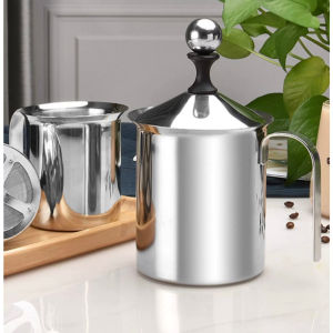 Stainless Steel Manual Milk Frother Double Mesh Coffee Milk Frother Mixer Coffee Machine Manual Mesh