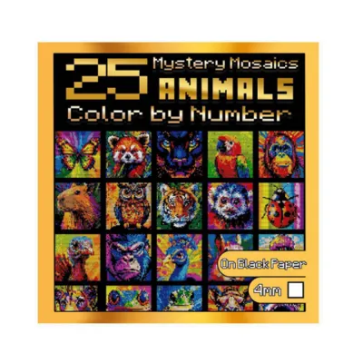 【Hot Sale】25 Color by Number Animals: Mystery Mosaics: Animal Coloring Book for Adults