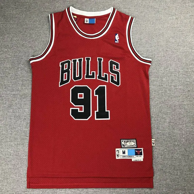 Rodman 91 hot sale bulls jersey