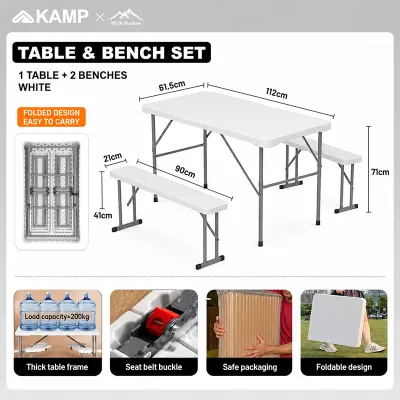 Folding Table | 6ft/4ft Foldable Table Heavy Duty Portable Folding Table Adjustable Hight Computer Table Dining Table for 8 People Suitable for Picnic and Outdoor Party