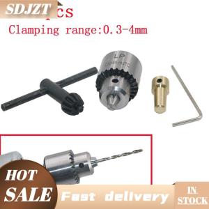 SDJZT 1 bộ mini khoan chuck Micro 0.3-4mm côn gắn khoan chuck và cờ lê