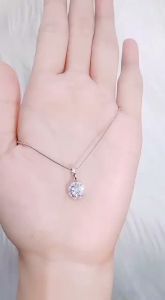 Kalung Titanium Rantai Belut Set Permata Liontin Diamond Anti Karat