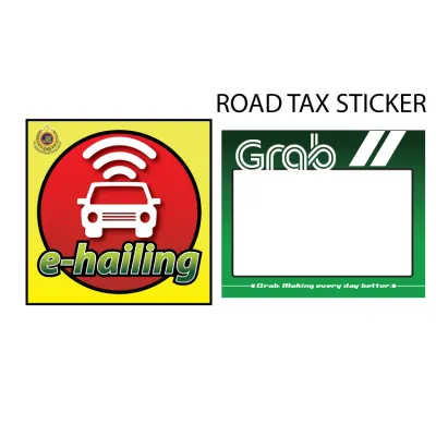 Sticker e-Hailing Gred Super Fine Quality Pelekat Cermin Kereta ehailing Kualiti Tinggi JPJ Tahan Lama Grab Lalamove Uber Sticker