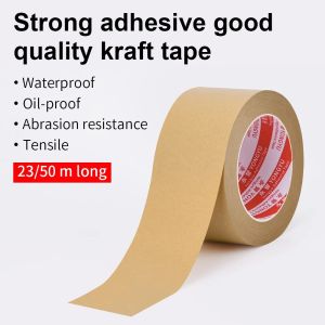 Biodegradable Kraft Paper Tape Water-free Self Adhesive High Quality Easy To Break Brown Kraft Paper Tape for Packing Masking