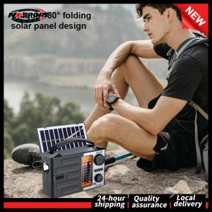 Solar Radio with Flashlight & BT Speaker Portable AM FM SW Radio Full Band Radio Emergency Radio for Camping