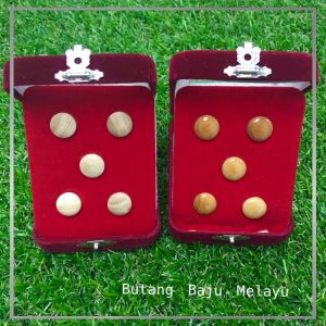 ZK Jewellery Butang Baju Melayu KAYU [FREE BOX] Nikah Natural Wood Button Muslimin Butang Baju Lelaki Kurta