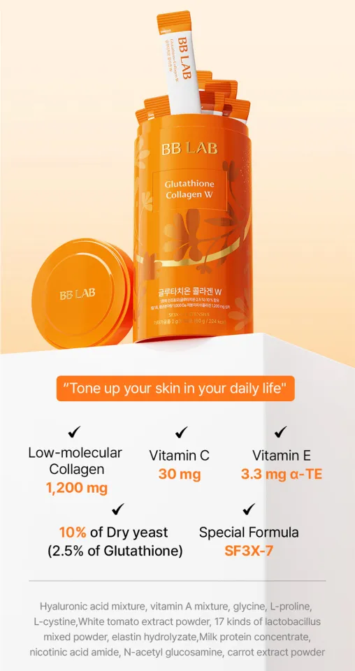 NUTRIONE BB LAB Intensive Glutathione Collagen W (2g x 30 sticks) + FREE 10  Sticks