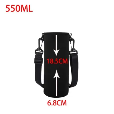 BIMI Adjustable Strap Water Bottle Holder Neoprene Black Bottle Bag Portable 750ML/1000ML/1500ML Water Bottle Sleeve