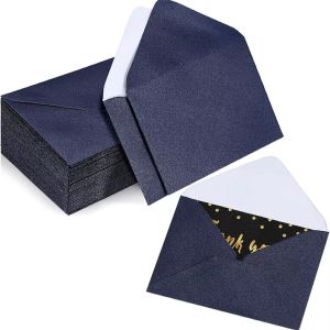 LUMINOU 50pcs Gold Color Blank Envelope 10x7cm Business Size Invitation Envelope Elegant Vintage Style Greeting Card Envelope Wedding Invitation