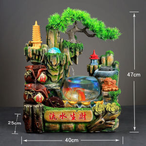 Fengshui Wheel Circulating Water Living Room Small Transfer Opening Waterscape Waterfall Fish Tank Rockery Make a Fortune as Endless as Flowing Water Decoration Fountain