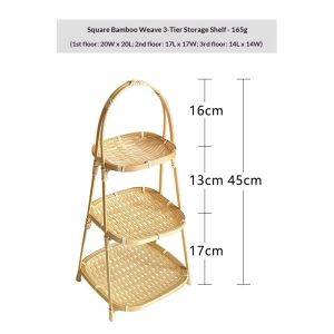 KS tre thủ công tầng giỏ với tay cầm-thanh lịch phong cách Trung Quốc trái cây và trà Khay phục vụ