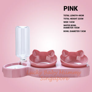 3-In-1 Pet Bowl Set with Water Dispenser / Tilt Design Detachable & Washable Pet Feeder Rainbow Culture