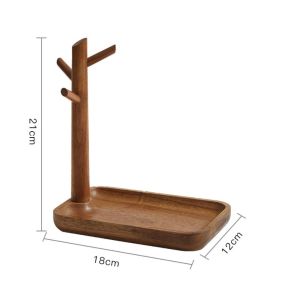 JEHUA Natural Multi-purpose Wooden Branch for Desktop Hallway Household Key Holder Storage Tray Desk Organizer Jewelry Display Stand Storage Rack