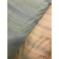 Kain Katun Linen Bordir Import Motif Garis Stripes Salur Meteran. 
