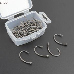 💖【Special price】💖ERDU Hirisi 50pcs Boxed Teflon Hooks Barbed Multi-Type Hooks Carp Hooks Fishing Tackle