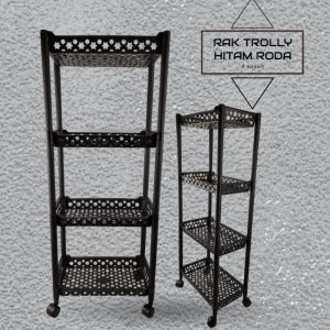 Promo 4 Susun Rak Troli Serbaguna Dengan Roda Bahan Plastik Rak Dapur Roda Portable Rak Kamar