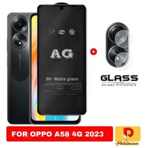 PAKET 2 IN 1 TEMPERED GLASS MATTE ANTI MINYAK FOR OPPO A18 2023 / OPPO A98 4G / OPPO A98 5G 2023 / OPPO A38 4G / OPPO A38 4G NFC / OPPO A58 4G / OPPO A78 4G / OPPO A78 5G / OPPO RENO 8T 4G / OPPO A17 9H MATTE GLASS