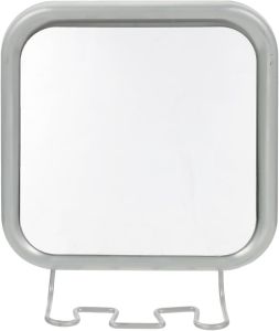 Fogless Shaving Mirror with Suction Cups and Hook No-Drill Installation Anti-Fog Coating Ideal for Bathroom and Shower Silver 6.69 X 6.10 X 1.57 Inches
