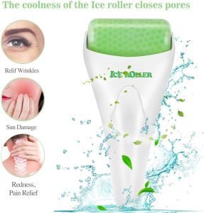 MELEDE Healthy Skin Ice Roller Face Massager Random color- Therapeutic Cooling to Naturally Tone & Tighten Brighten Complexion and Reduce Wrinkles Redness Under Eye Puffiness Facial Cool Ice Rollers for Migraine + Pain Relief