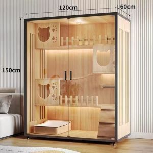 Cat Cage Large Size Cat Cage Large Size Cat Villa House Large Cat Villa House Cat Cage Solid Wood Cattery Cat Cabinet Durable Material