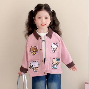 Christmas gifts Halloween Kawaii Girls Sanrio Spring and Autumn New Coat Hello Kitty Childrens Anime Cartoon Fashion Tops Comfortable Soft Windbreaker