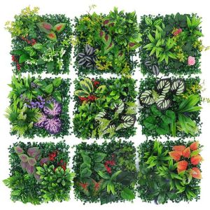 NAPKERY Plastic Artificial Plant Wall Green 25cm Simulation Plant Sheet Greenery DIY Garden Grass Wall Wedding Backdrop