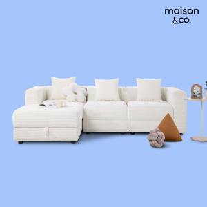 SB Design Square MAISON CO. โซฟา รุ่น GOODDAY มุมซ้าย สีขาว (240x144x67 ซม.)