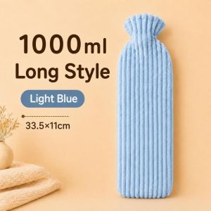 OUREAL 500ml/1000ml/2500ml Bình nước dài Cực kỳ dài Với lớp bọc bằng vải nhung mềm mại Túi nước ấm Bền bỉ Điền vào chỗ trống Túi nước Máy sưởi tay mùa đông