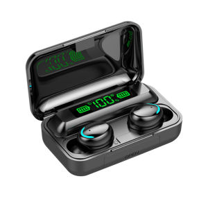 Tai Nghe Bluetooth F9 Pro Bass mạnh bản quốc tế cao cấp cảm ứng chống nước chống ồn cảm biến vân tay kiêm sạc dự phòng 2500mah pin trâu. Dock sạc có led báo pin kép - Elamo. Bảo Hành 12 Tháng