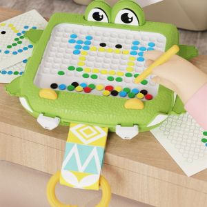 [TM55] (2 papan)Mainan Magnetic Puzzle Papan Magnet Dot Motif Buaya Crocodile / Magnetic Board Drawing / Mainan Anak Edukasi Kreatifitas / Meja Main / Papan Gambar ￼/ Magnetic Table