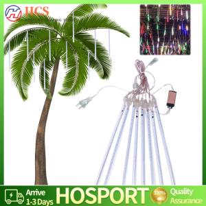 【HCS】 8Pcs 30CM LED Falling Raindrop Light IP65 Waterproof Tubes Meteor Rain Light Shiny Xmas Lights for Wedding Garden Street