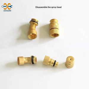 Zuoguan có thể điều chỉnh áp suất cao sương mù vòi phun cho máy phun nông nghiệp góc 45 độ tầm xa kiểm soát dịch hại nhôm và đồng thau xây dựng