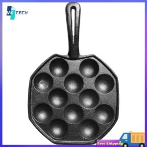 [ VKTECH ] 12 Holes Takoyaki Grill Pan Plate Non Stick Baking Forms Pan Home Cooking Baking Forms Tray Kitchen Tools