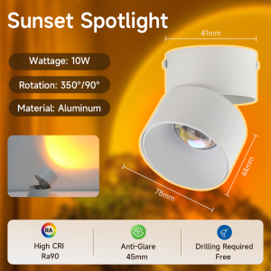 CHENBEN Led Sunset Spotlight Ceiling Lights Foldable Downlight Surface Mounted Pin Light For Indoor Lighting Festival Gift Living Room Atmosphere Lamp