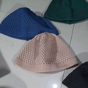 Peci Rajut Dewasa / Peci Haji Kopiah Songkok Rajut Dewasa Peci Nanas Polos