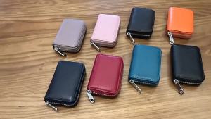 Genuine leather accordion wallet with zipper mens cowhide rfid card holder Anti-theft magnetic card holder for women