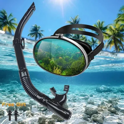 Shining Snorkeling Set Diving Mask for Adult Scuba Tempered Glass Diving Goggles Anti Fog Anti-Leak 180°Visual