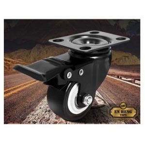 EH-PUC040-S/B PU Castor Swivel With Brake-Black