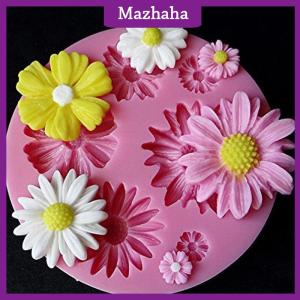 Mazhaha 3D Sunflower Flower Petals Embossed Silicone Mold Fondant Cake Decor Tool