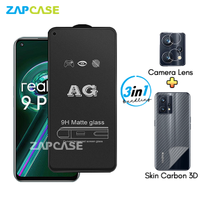 Realme 9 Pro PAKET 3in1 Tempered Glass Anti Glare Free Camera Lens dan Skin Carbon