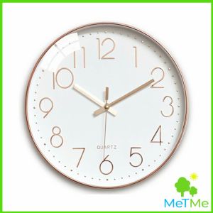 MetMe นาฬิกาแขวนทรงกลม นาฬิกาเดินเงียบ เรียบง่ายและมีสไตล์ wall clock