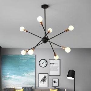 Cross border industrial style spider chandelier personalized retro creative restaurant living room Clothes shop iron satellite light ceiling lamp