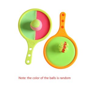 MMLUCK Mái chèo đĩa Bộ bóng ném và bắt Thiết kế thú vị Phong cách quần vợt Ném bóng đồ chơi mini 2 quả bóng Bóng hút chân không Trò chơi bãi biển