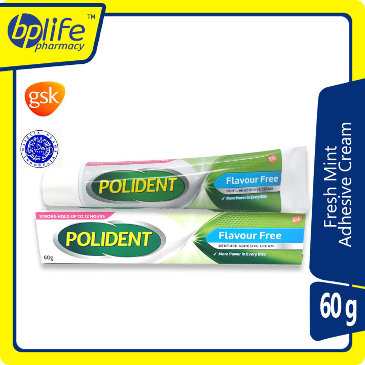 Polident Flavour Free Denture Adhesive Cream 60g Lazada