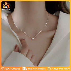 Simple Geometric Block Pendant Short Necklace Collarbone Chain Gift for Women Not Faded Clavicle Chain Jewelry Gift