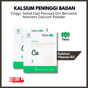Tianshi Nutrient Calcium Powder Susu Peninggi Badan - 1 box isi 10 sachet | NHCP | Susu kalsium | Suplemen tulang | Peninggi badan herbal alami