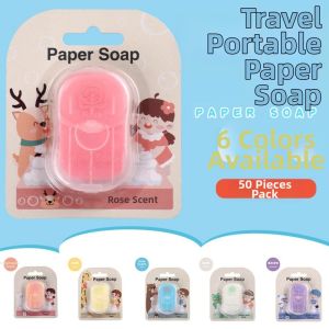 BEDDEH 50pcs Skin Friendly Disposable Soap Paper Scented Foaming Convenient Hand Washing Soap Foaming Soap Mini Size Soap Slices Camping Trip