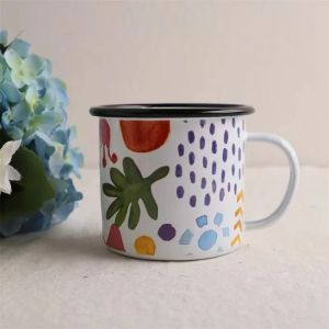 (In stock) thick top quality 380ml splash-i enamel mug cup