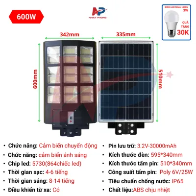 Đèn Led Năng Lượng Mặt Trời đèn năng lượng mặt trời Sân Vườn Liền Thế Kép 200W300W 500W600W800W Công Suất Lớn SHOPNHATPHONG Có Cảm Biến Chuyển Động Cảm Biến Ánh SángTấm Pin Liền Thân Đèn Chống Nước IP65